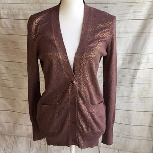 Purple and gold oversized cardigan medium